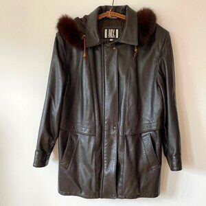 Mixmix Hooded Lambskin Coat